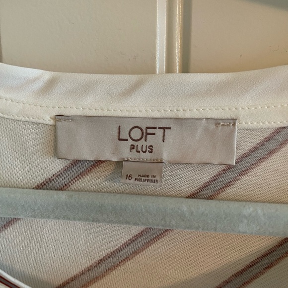 Loft white blouse with blue red stripes - Picture 3 of 3